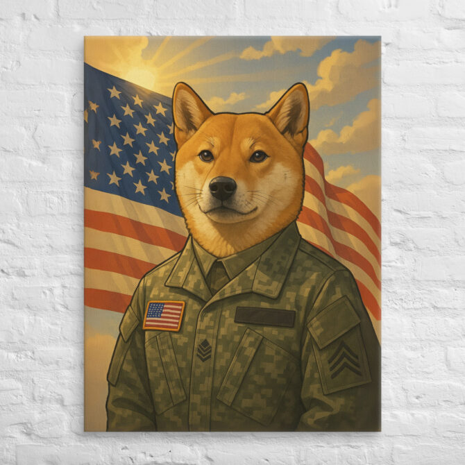 Patriotic Soldier Pet – Custom Canvas Wall Art with Your Pet - Image 3