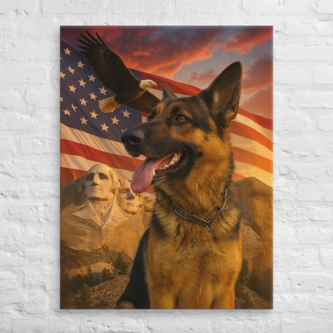 Bald Eagle & Pet Unity – Custom Canvas Wall Art with Your Pet - Image 3