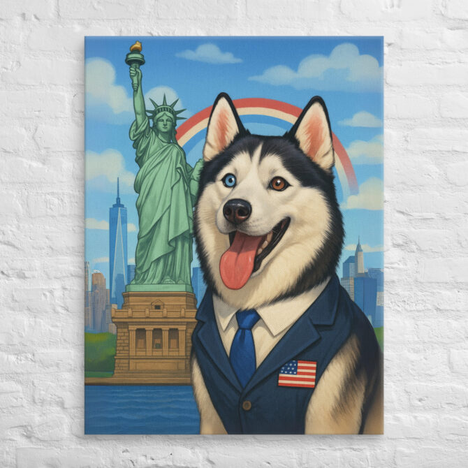 Liberty Scene – Custom Pet Canvas Wall Art with Your Pet’s Portrait - Image 3