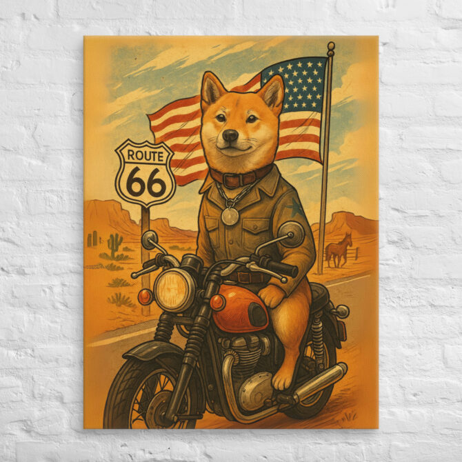 Route 66 Americana – Custom Pet Canvas Wall Art with Your Pet’s Portrait - Image 3