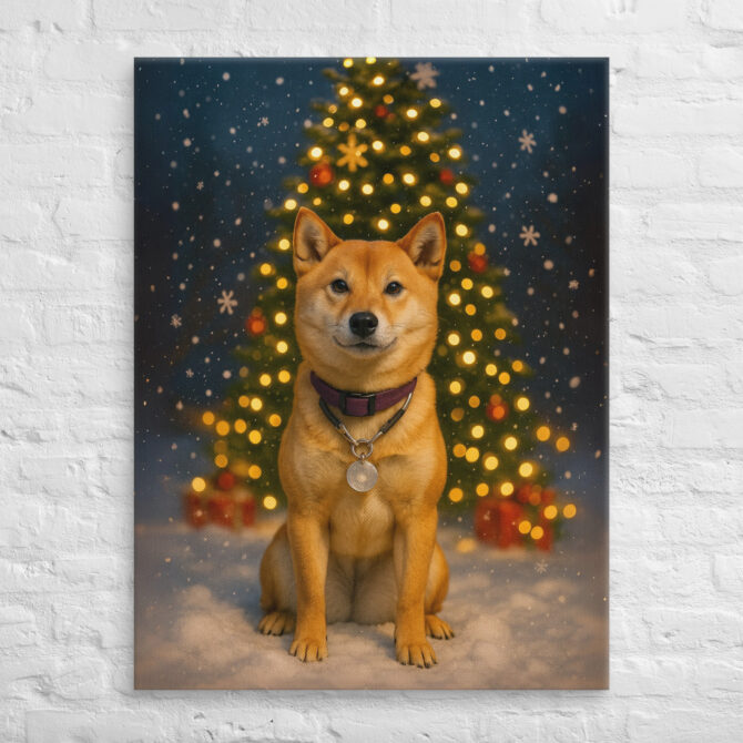 Winter Holiday Magic – Custom Pet Canvas Wall Art with Your Pet’s Portrait - Image 3