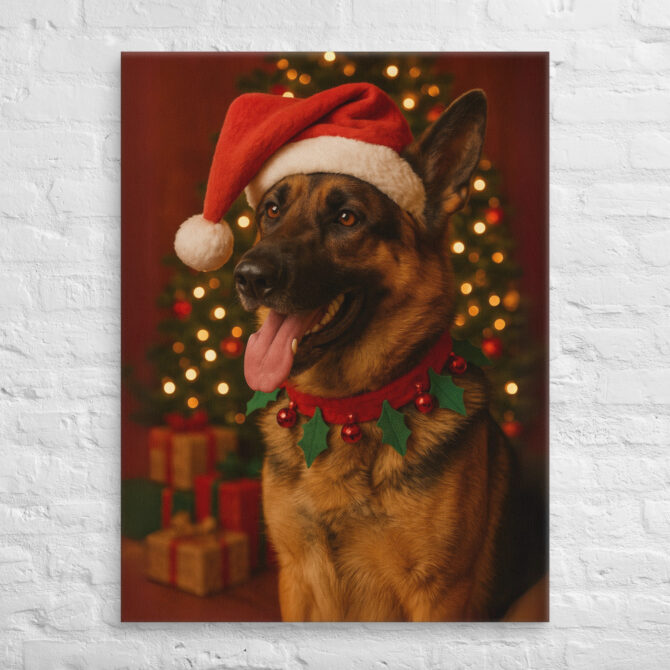 Santa’s Little Helper – Custom Pet Canvas Wall Art - Image 3