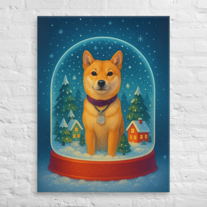 Snow Globe Magic – Custom Pet Canvas Wall Art - Image 3