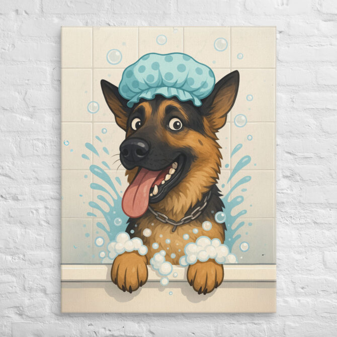 Shower Time Splash – Custom Pet Canvas Wall Art - Image 3