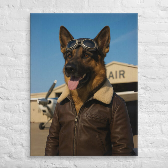 Pilot / Aviator – Custom Work-Themed Pet Portrait Canvas - Image 3