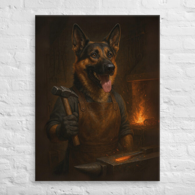 Blacksmith Pet Portrait – Custom Work-Themed Canvas Art - Image 3