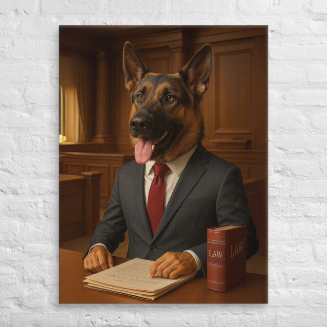 Custom Lawyer Pet Portrait – Attorney Canvas Wall Art - Image 3