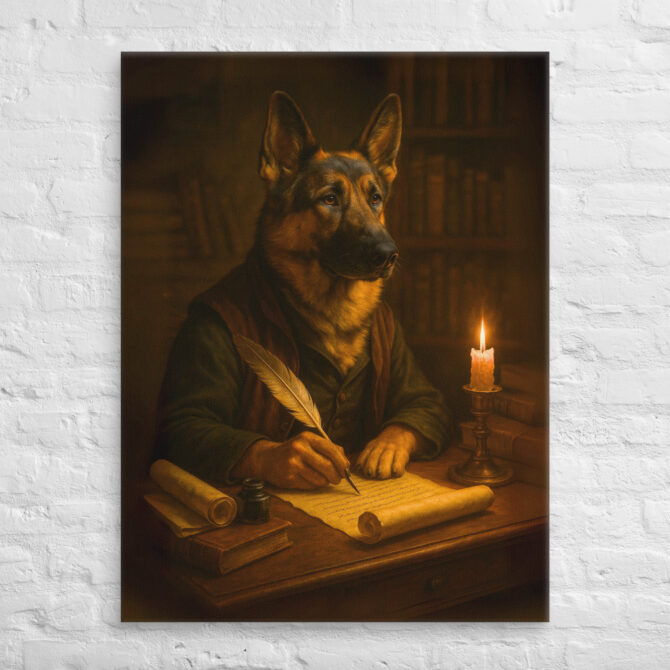 Writer / Poet – Custom Work-Themed Pet Portrait Canvas - Image 3