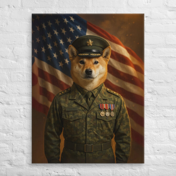 Custom Pet Portrait – Soldier / Military Officer Canvas Wall Art - Image 3