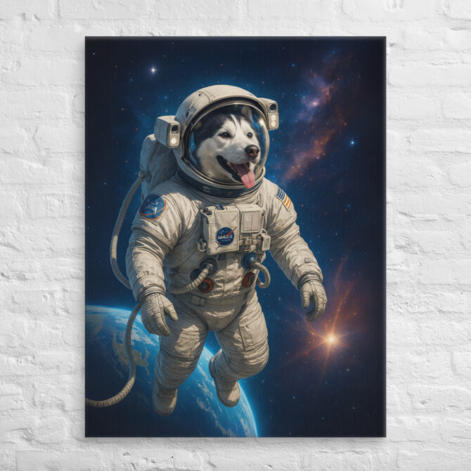 Astronaut Pet Portrait – Custom Work-Themed Canvas Wall Art - Image 3
