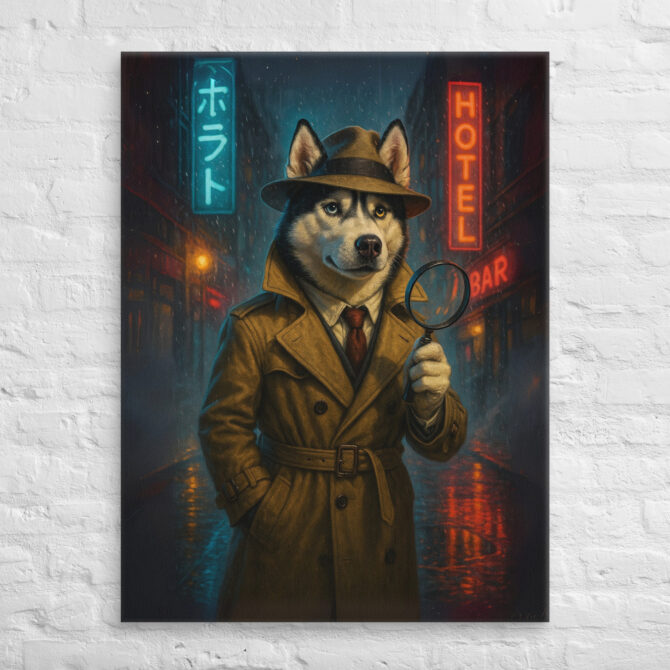 Detective Pet Portrait – Custom Work-Themed Canvas Wall Art - Image 3