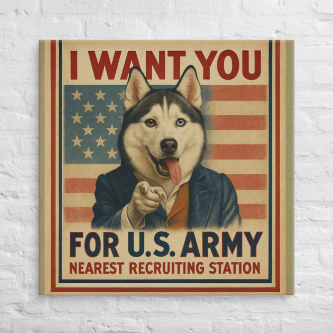 Vintage USA Pet Canvas Wall Art – Custom Patriotic Design - Image 4