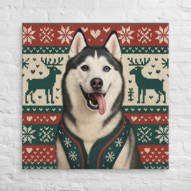 Nordic Christmas Pattern Custom Pet Canvas Wall Art – Festive Home Décor - Image 4