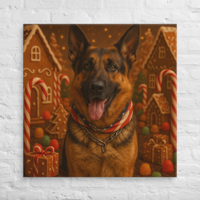 Custom Pet Canvas Wall Art – Gingerbread Wonderland Design - Image 4