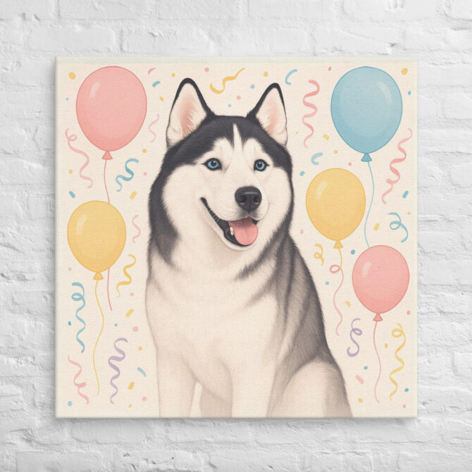 Balloon Party Paws – Custom Pet Canvas Wall Art - Image 4