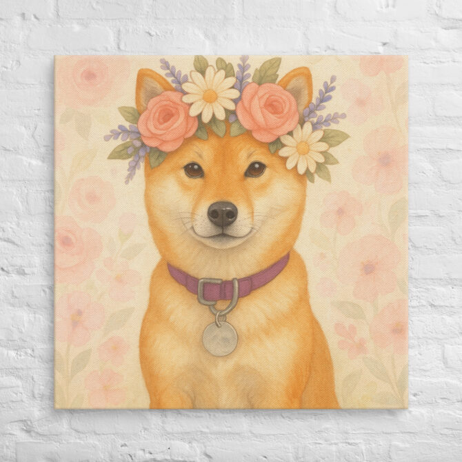 Floral Crown Princess – Custom Pet Canvas Wall Art for Home Décor - Image 4