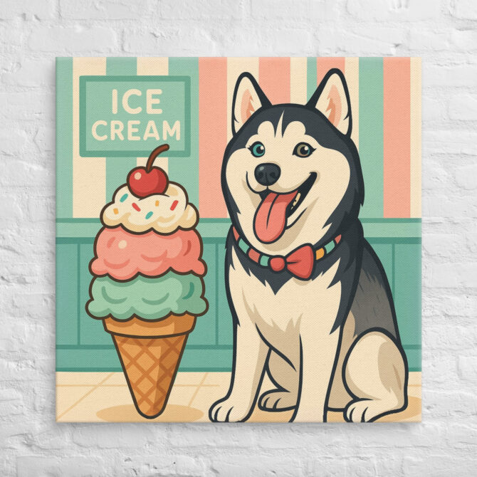 Ice Cream Sweetheart – Custom Pet Canvas Wall Art - Image 4