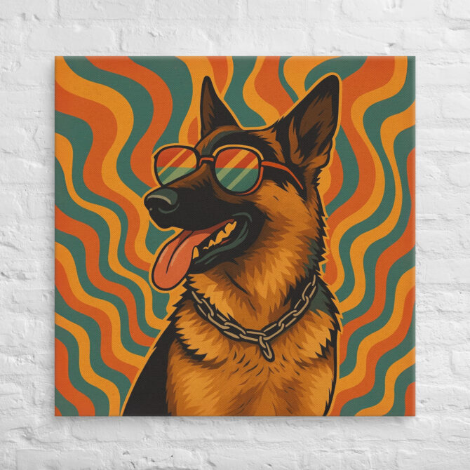 Custom Pet Canvas Wall Art – 70s Funky Groove Retro Style - Image 4