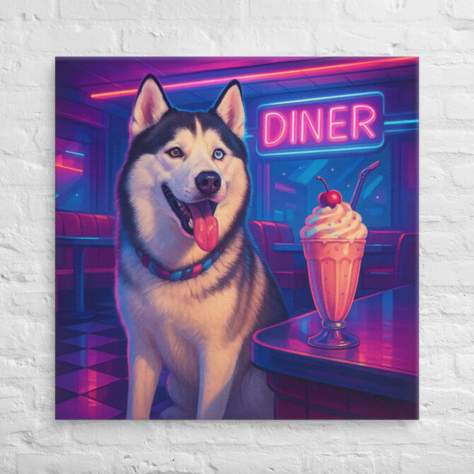 Neon Diner Vibes – Custom Pet Canvas Wall Art - Image 4