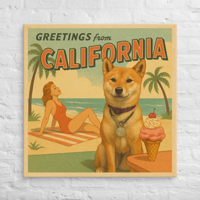 Retro Beach Postcard – Custom Pet Canvas Wall Art for Home Décor & Gifts - Image 4