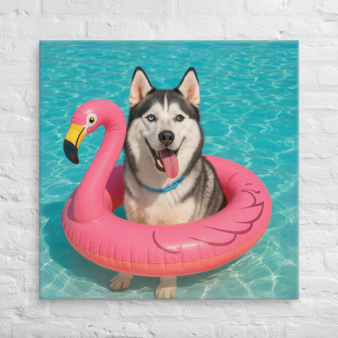 Pool Float Fun – Custom Pet Canvas Wall Art for Home Décor & Gifts - Image 4