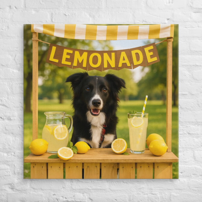 Custom Pet Canvas Wall Art – Lemonade Stand Design - Image 4