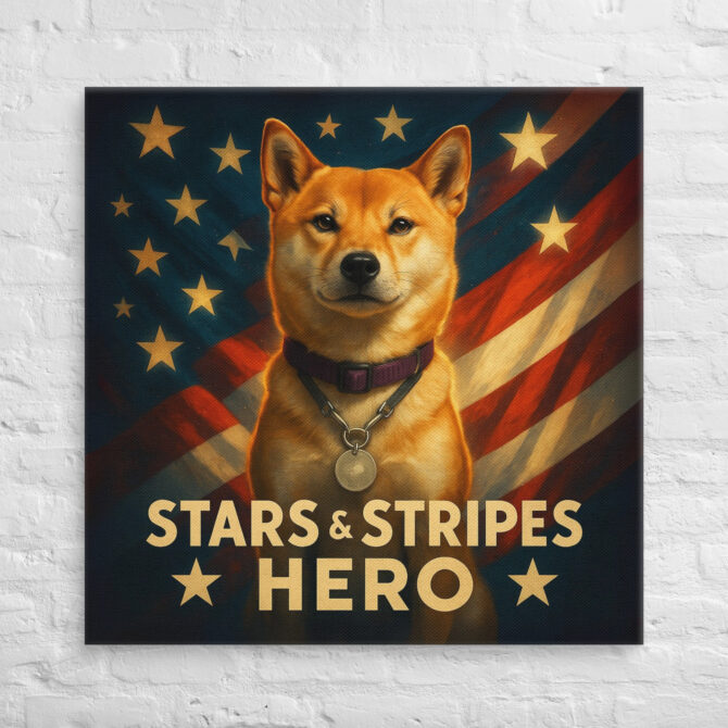 Stars & Stripes Hero – Custom Pet Canvas Wall Art - Image 4