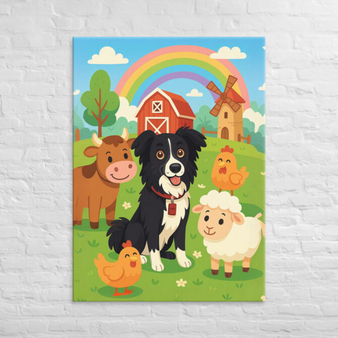 Cartoon Farm Friends – Custom Pet Canvas Wall Art - Image 4