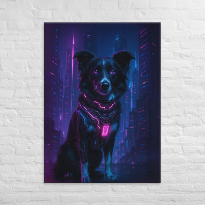 Cyberpunk Neon City – Custom Pet Canvas Wall Art - Image 4