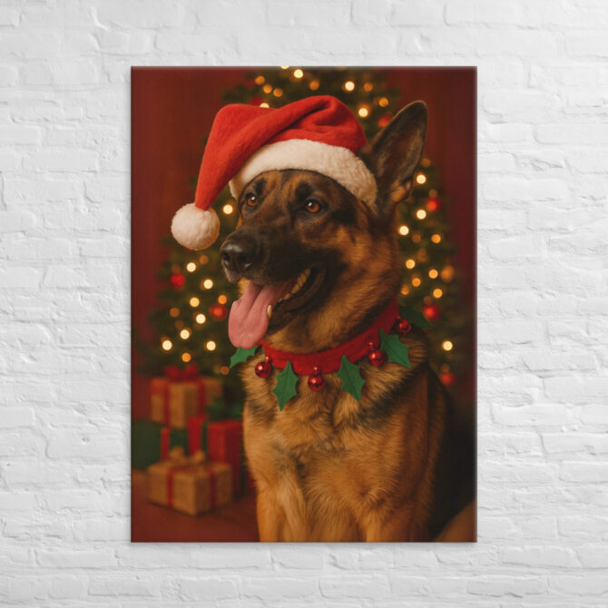 Santa’s Little Helper – Custom Pet Canvas Wall Art - Image 4