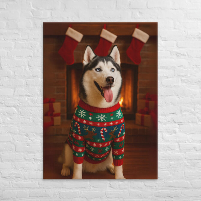 Ugly Christmas Sweater Fun – Custom Pet Canvas Wall Art - Image 4