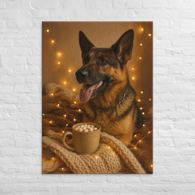 Hot Cocoa Cozy Blanket – Custom Pet Canvas Wall Art with Your Pet’s Portrait - Image 4
