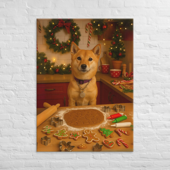Christmas Cookie Kitchen – Custom Pet Canvas Wall Art with Your Pet - Image 4