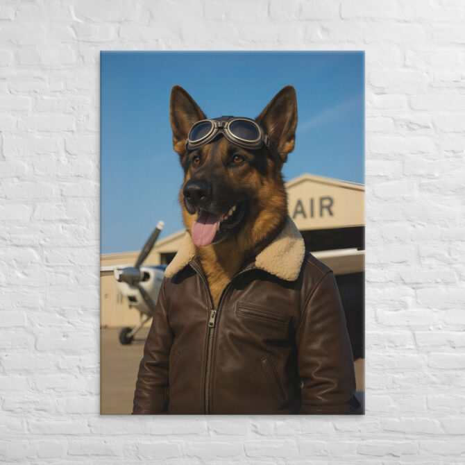 Pilot / Aviator – Custom Work-Themed Pet Portrait Canvas - Image 4