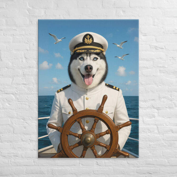 Custom Pet Portrait – Sailor Captain Canvas Wall Art - Image 4