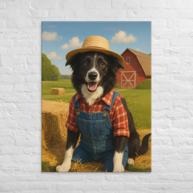 Farmer Custom Pet Portrait – Work-Themed Canvas Wall Art - Image 4