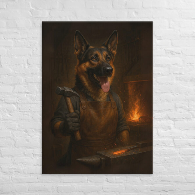 Blacksmith Pet Portrait – Custom Work-Themed Canvas Art - Image 4