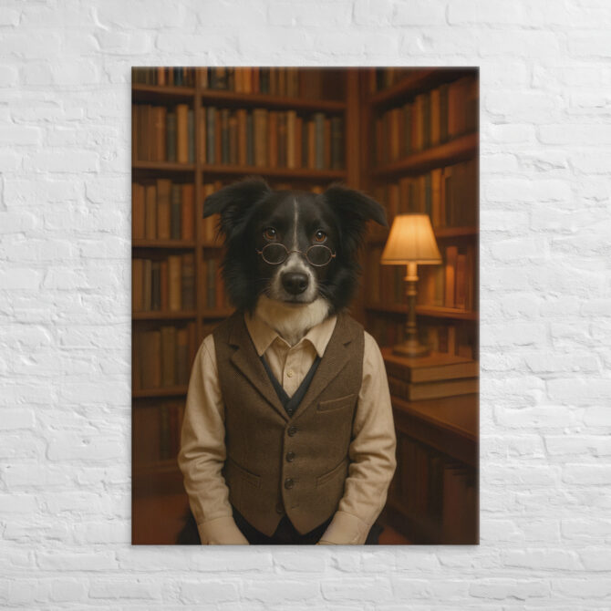 Custom Pet Librarian Portrait – Work-Themed Canvas Wall Art - Image 4
