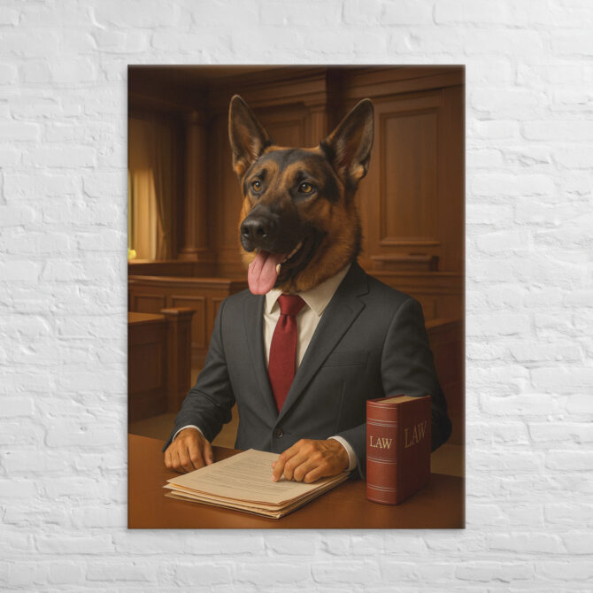 Custom Lawyer Pet Portrait – Attorney Canvas Wall Art - Image 4