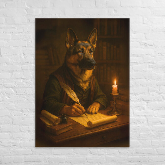 Writer / Poet – Custom Work-Themed Pet Portrait Canvas - Image 4