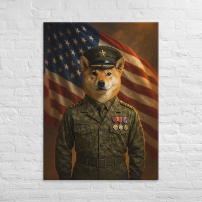 Custom Pet Portrait – Soldier / Military Officer Canvas Wall Art - Image 4