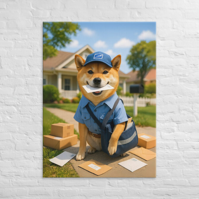 Mail Carrier Pet Portrait – Custom Work-Themed Canvas - Image 4