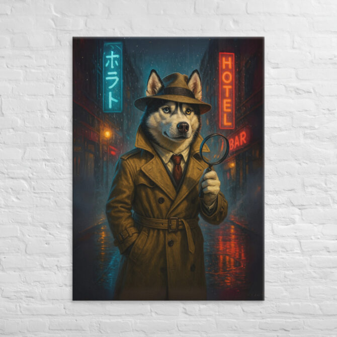 Detective Pet Portrait – Custom Work-Themed Canvas Wall Art - Image 4