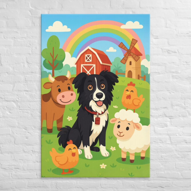 Cartoon Farm Friends – Custom Pet Canvas Wall Art - Image 5