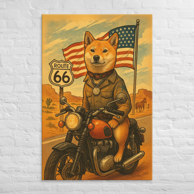Route 66 Americana – Custom Pet Canvas Wall Art with Your Pet’s Portrait - Image 5