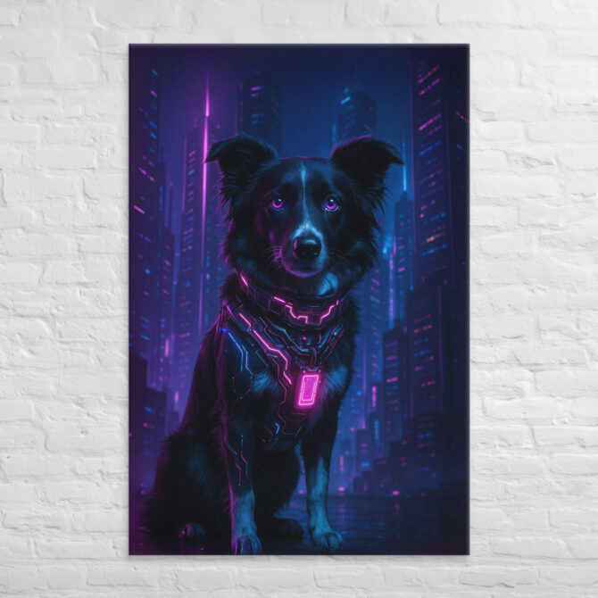 Cyberpunk Neon City – Custom Pet Canvas Wall Art - Image 5