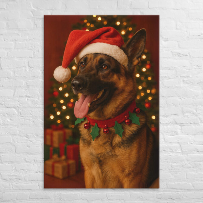 Santa’s Little Helper – Custom Pet Canvas Wall Art - Image 5