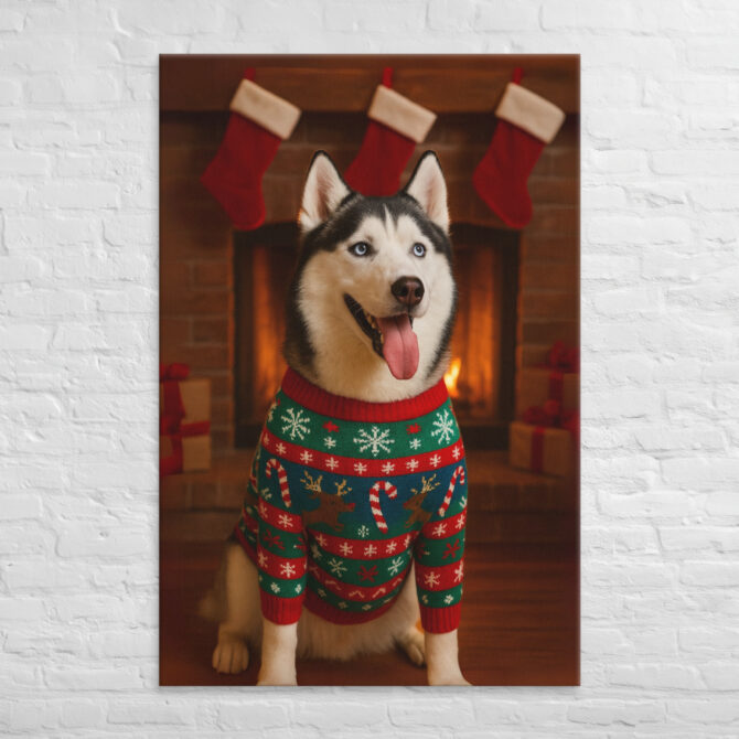 Ugly Christmas Sweater Fun – Custom Pet Canvas Wall Art - Image 5