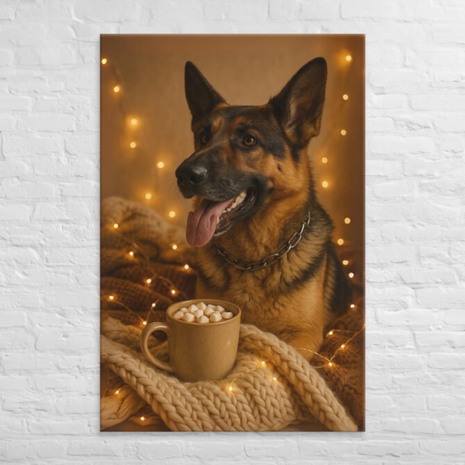 Hot Cocoa Cozy Blanket – Custom Pet Canvas Wall Art with Your Pet’s Portrait - Image 5