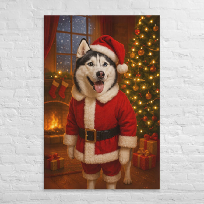 Santa Paws – Custom Pet Canvas Wall Art for Christmas - Image 5